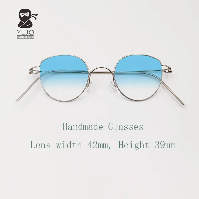 Yujo Unisex Full Rim Cat-Eye Stainless Steel Eyeglasses 42.39 — view 1 | Yujo at FuzWeb
