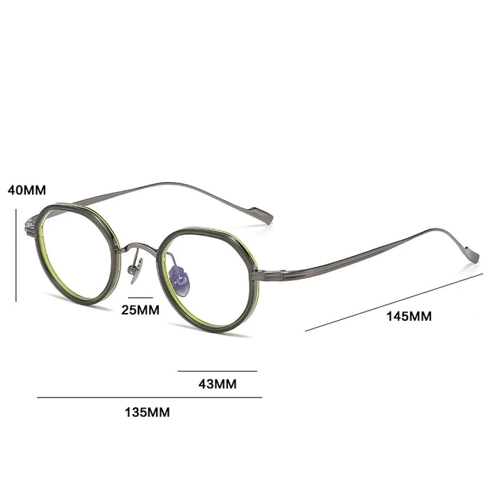 Gatenac Women's Flat Top Oval Titanium Acetate Photochromic Reading Glasses 56079