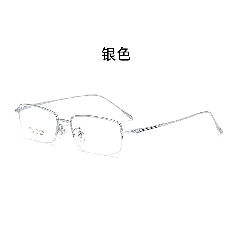 Gmei Optical 8039TA men's semi-rimless titanium prescription eyeglasses — view 3