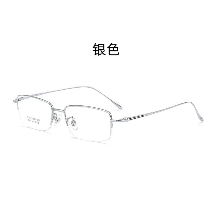 Gmei Optical 8039TA men's semi-rimless titanium prescription eyeglasses — view 3