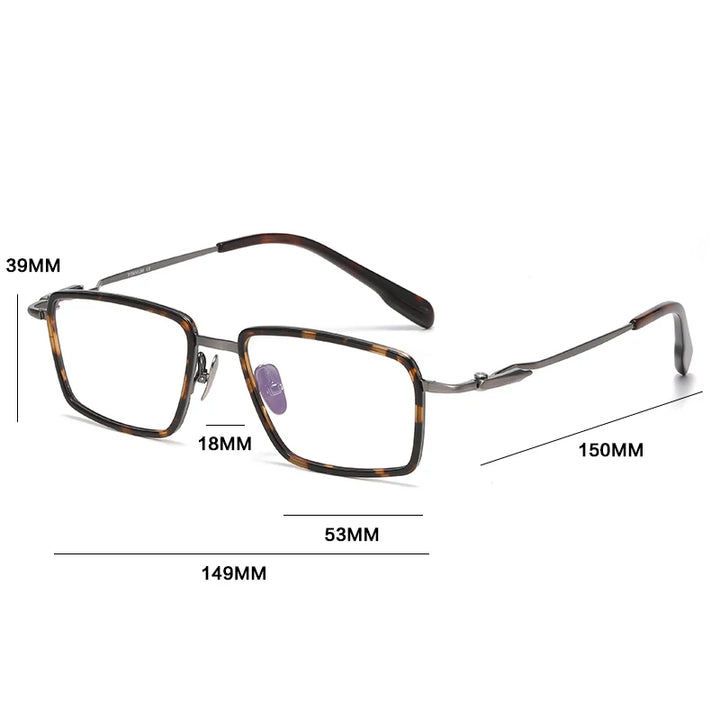 Gatenac Unisex Full Rim Square Titanium Acetate Photochromic Reading Glasses 840061
