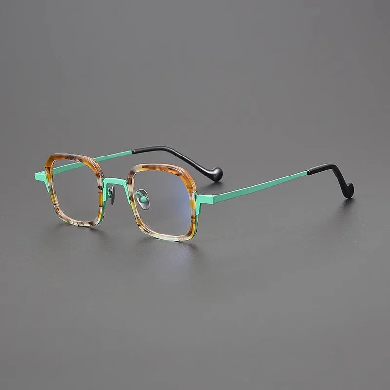 Hewei Unisex Full Rim Big Square Titanium Acetate Eyeglasses 3102 Full Rim Hewei   