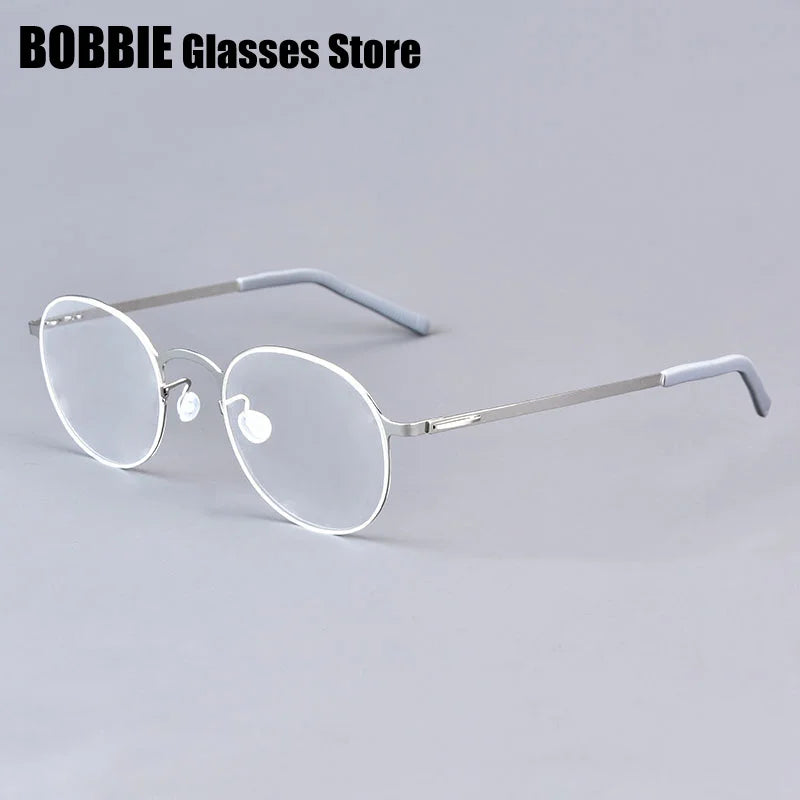 Bobbie Women's Full Rim Round Screwless Titanium Eyeglasses 688083