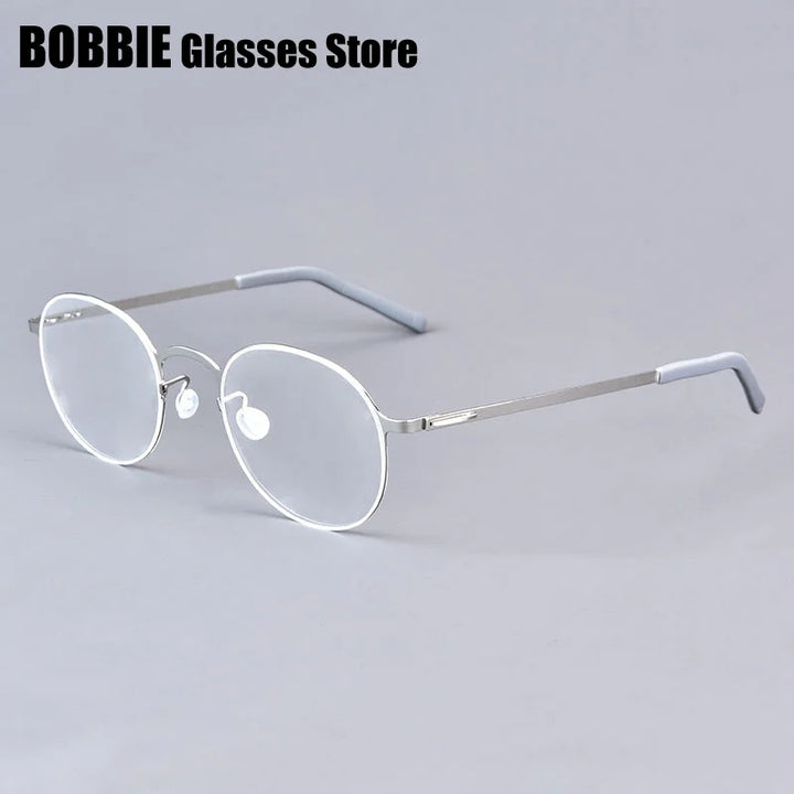 Bobbie Women's Full Rim Round Screwless Titanium Eyeglasses 688083
