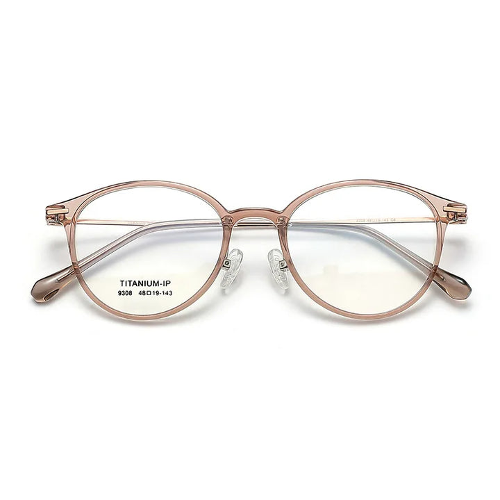 Momoja Women's Full Rim Oval Round Tr 90 Titanium Eyeglasses 739308
