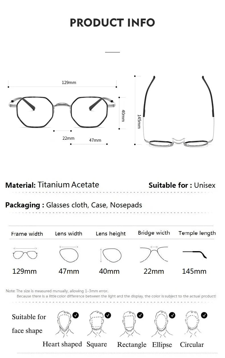 Aimee Unisex Full Rim Flat Top Polygon Titanium Acetate Eyeglasses 80635 Full Rim Aimee   