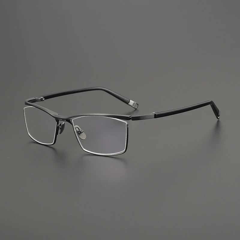 Gatenac Unisex Full Rim Square Brow Line Titanium Eyeglasses Gxyj1579