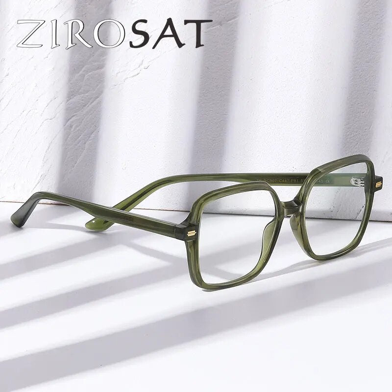 Zirosat Men's Full Rim Square Tr 90 Titanium Eyeglasses Bc907 Full Rim Zirosat   