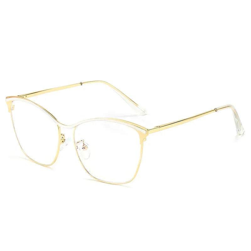 Aror Unisex Full Rim Square Cat Eye Alloy Eyeglasses 49717 Full Rim Aror C4