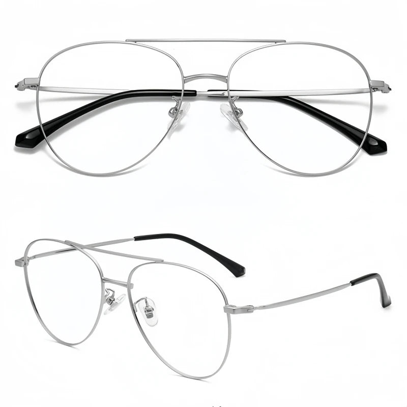 Yimaruili Unisex Full Rim Oval Double Bridge Alloy Eyeglasses 951211