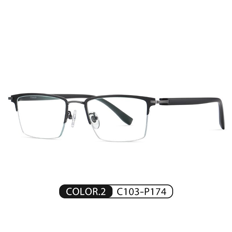 Zirosat Men's Semi Rim Square Tr 90 Titanium Eyeglasses St6213 Semi Rim Zirosat C2  