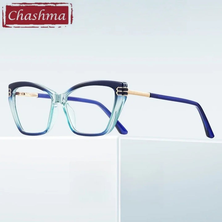 Chashma Ochki Women's Full Rim Cat Eye Tr 90 Alloy Eyeglasses 882262