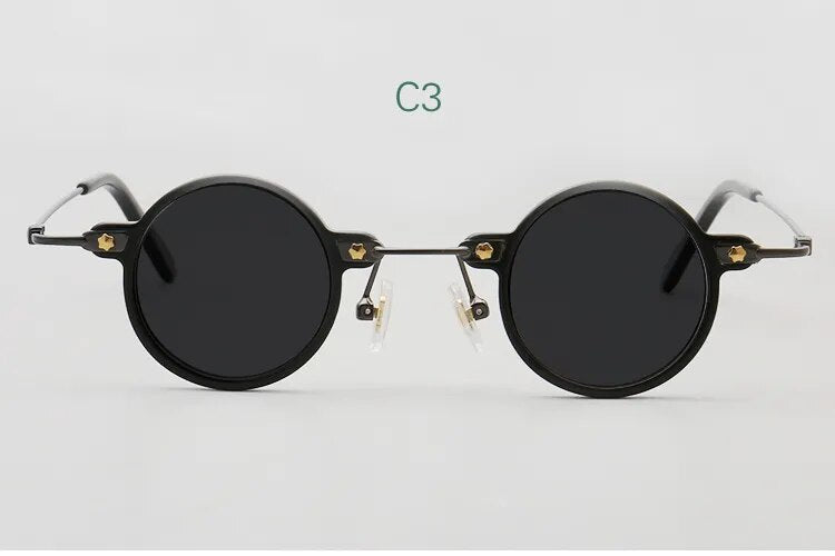 Yujo Unisex Small Round Acetate Alloy UV400 Polarized Sunglasses Sunglasses Yujo C3 China 