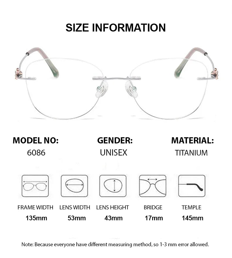 Summer Flower Women's Rimless Square Titanium Eyeglasses 611287