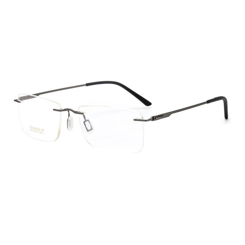 Bclear Unisex Rimless Square Titanium Eyeglasses My9912 Rimless Bclear   