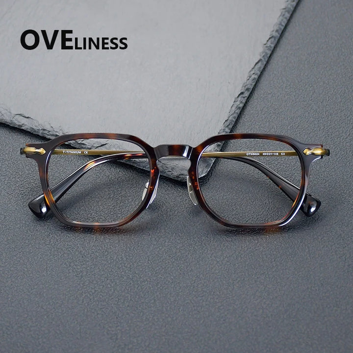 Oveliness Unisex Full Rim Square Acetate Titanium Eyeglasses 926024