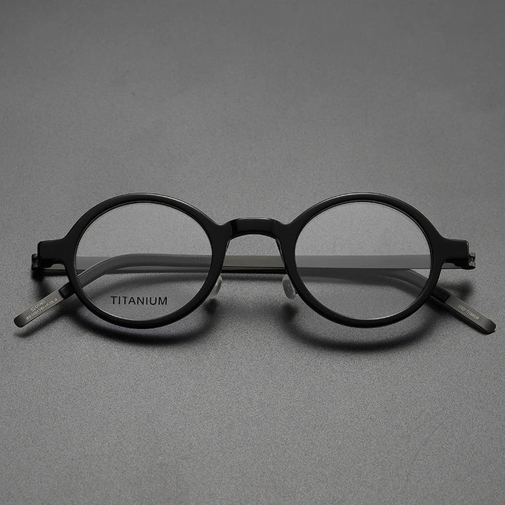 Aimee Women's Full Rim Round Titanium Acetate Screwless Eyeglasses18101