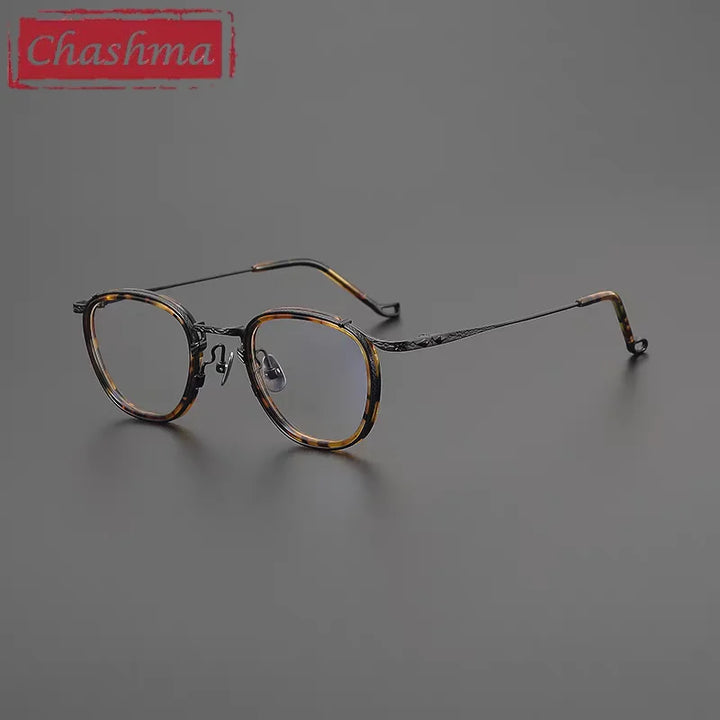 Chashma Unisex Full Rim Square Round Acetate Titanium Eyeglasses 778416.