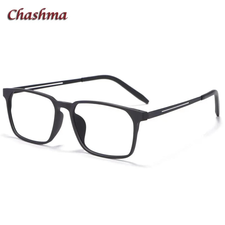 Summer Flower Unisex Full Rim Square Tr 90 Titanium Eyeglasses 88878 Full Rim Summer Flower Matte Black