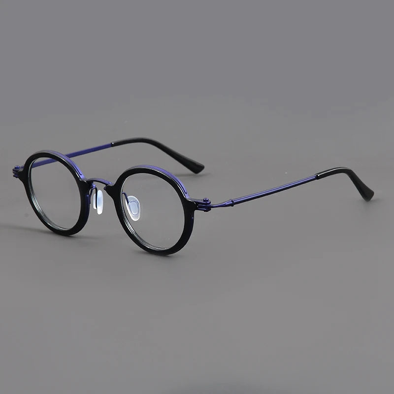 Aimee Unisex Full Rim Round Titanium Acetate Eyeglasses 5899 Full Rim Aimee Blue  