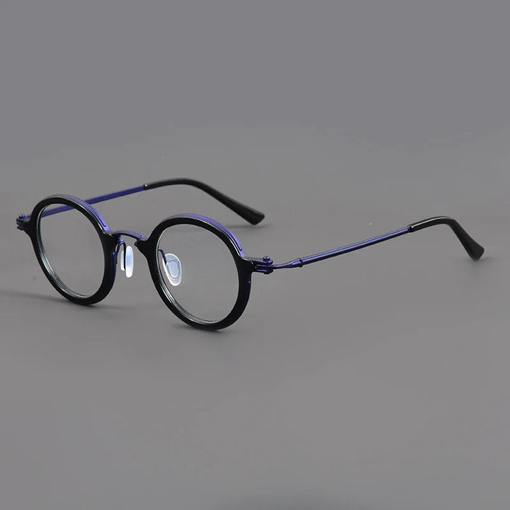 Aimee Unisex Full Rim Round Titanium Acetate Eyeglasses 95899 Full Rim Aimee Blue