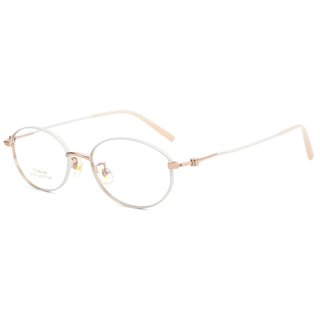 Xbora Unisex Full Rim Oval Pure Titanium Eyeglasses S7031 — view 3 | Xbora at FuzWeb