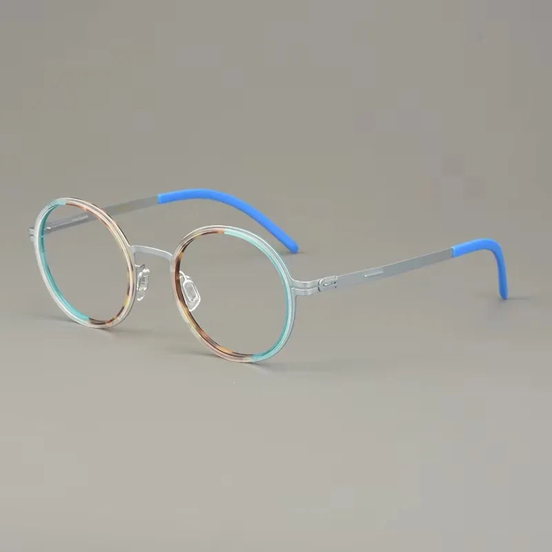 Bobbie Women's Full Rim Round Screwless Hinge Steel Eyeglasses 204548