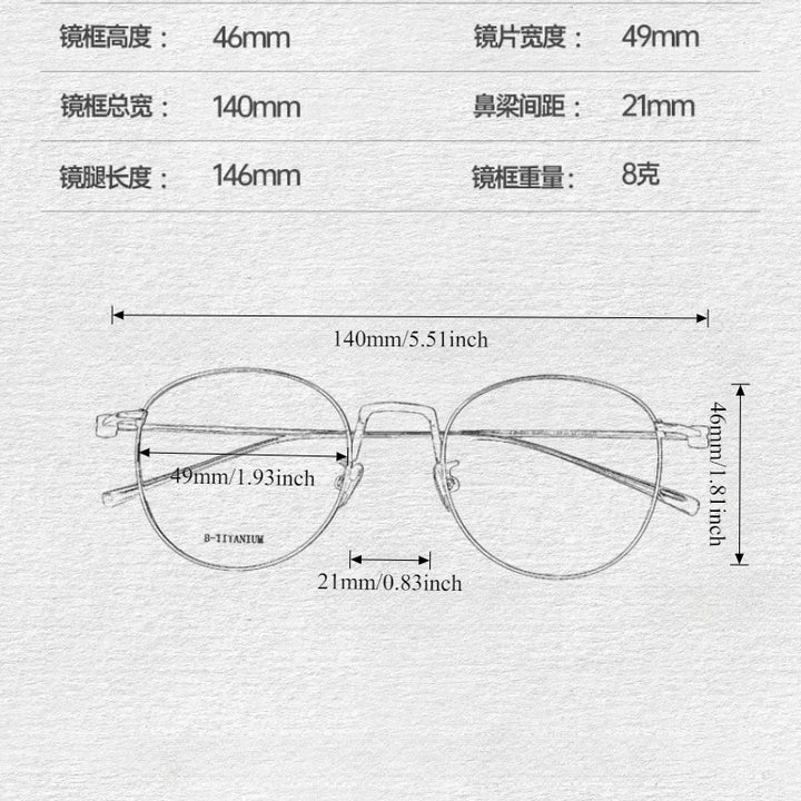 Meeshow Women's Full Rim Round Oval Titanium Eyeglasses 98871