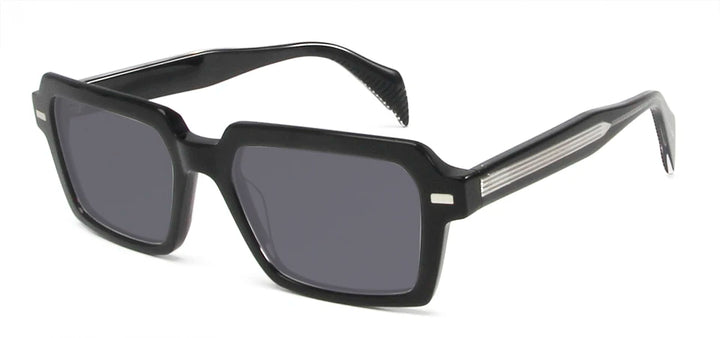 Esnbie Unisex Full Rim Polygon Rectangular Acetate Sunglasses 242031