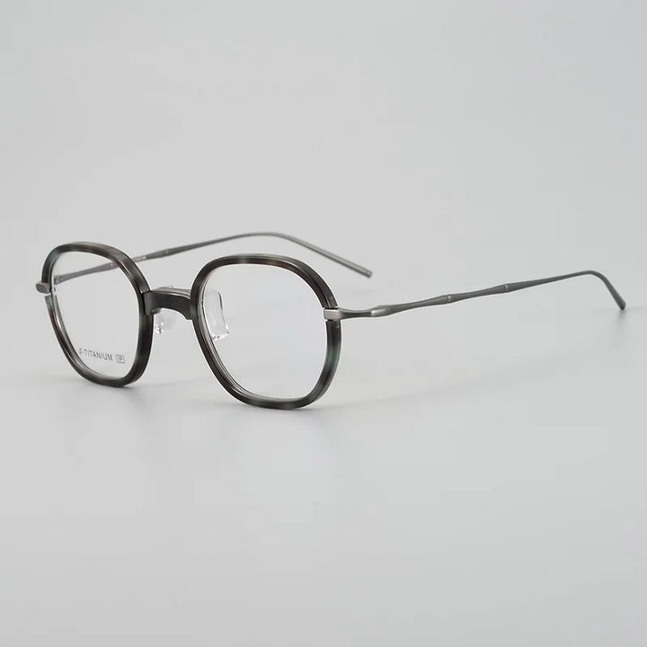 Bobbie Unisex Full Rim Polygon Titanium Acetate Eyeglasses 963011