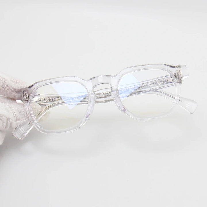Black Mask Unisex Full Rim Square Thick Acetate Eyeglasses 62527