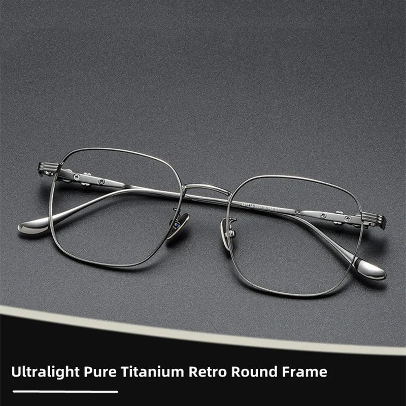 Kocolior Unisex Full Rim Round Square Titanium Hyperopic Reading Glasses 1212 Reading Glasses Kocolior   