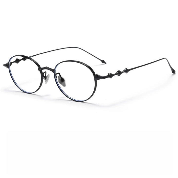 Yimaruili Unisex Full Rim Round Oval Titanium Eyeglasses 20852