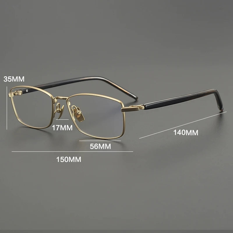 Gatenac Unisex Full Rim Big Square Titanium Eyeglasses Gxyj2648