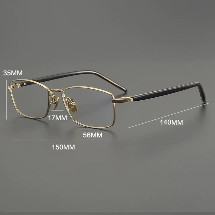 Gatenac Unisex Full Rim Big Square Titanium Eyeglasses Gxyj2648