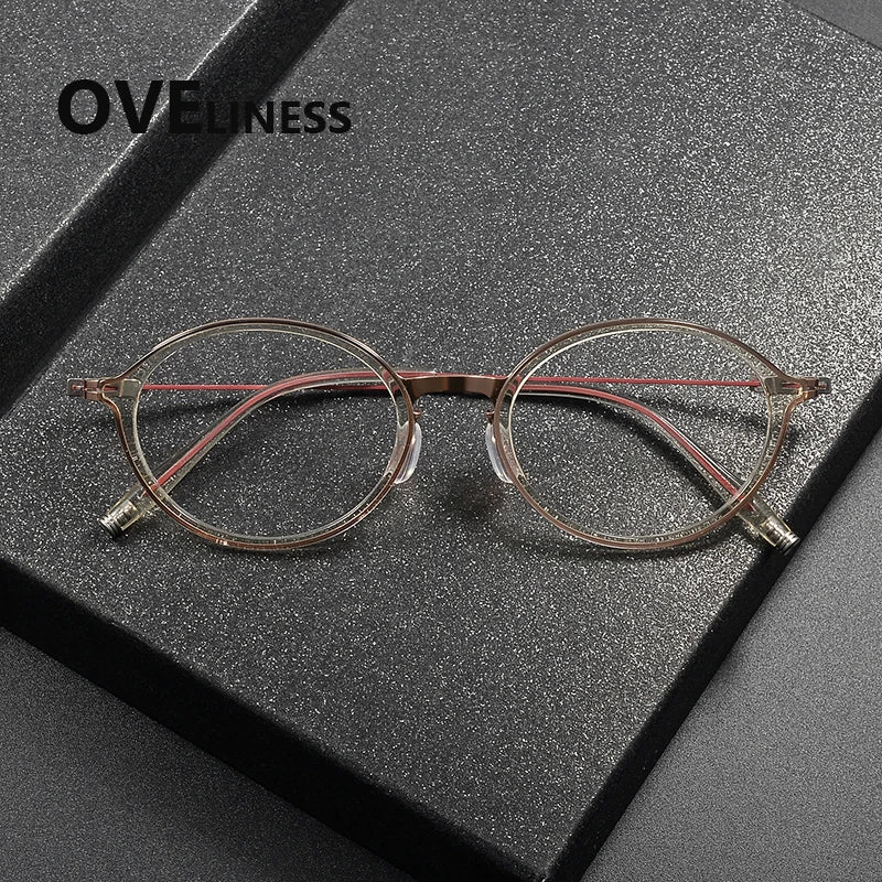 Oveliness Women's Full Rim Oval Acetate Titanium Eyeglasses 202515