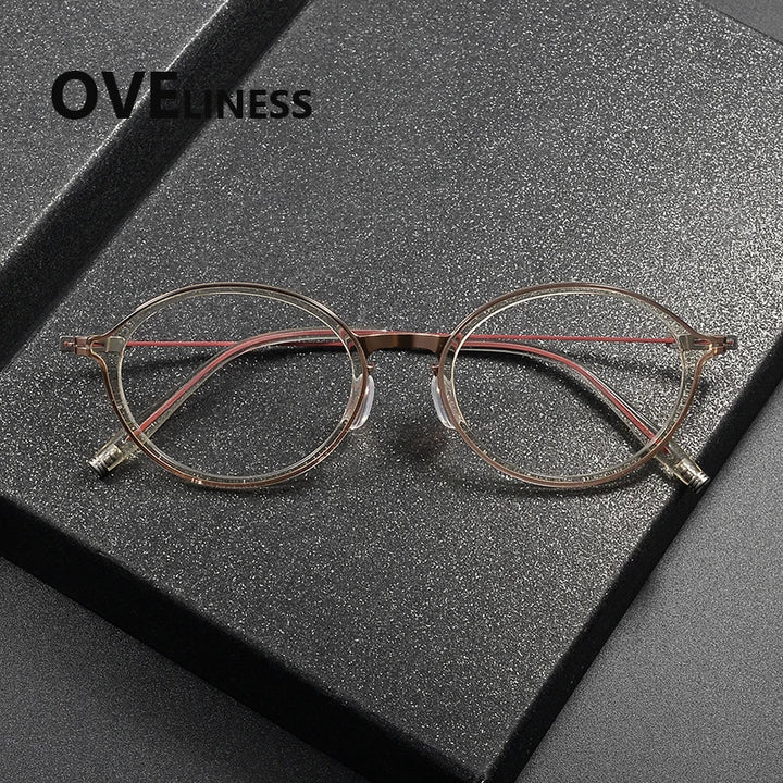 Oveliness Women's Full Rim Oval Acetate Titanium Eyeglasses 202515
