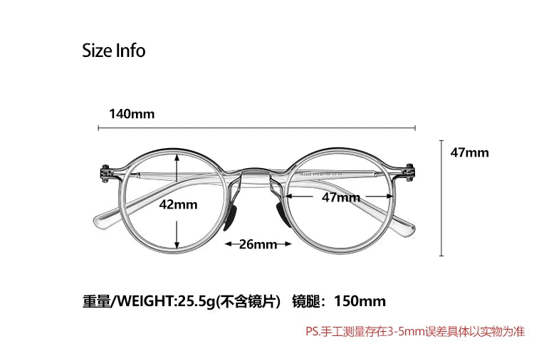 Cubojue Women's Full Rim Round Acetate Alloy Reading Glasses 71402 Reading Glasses Cubojue