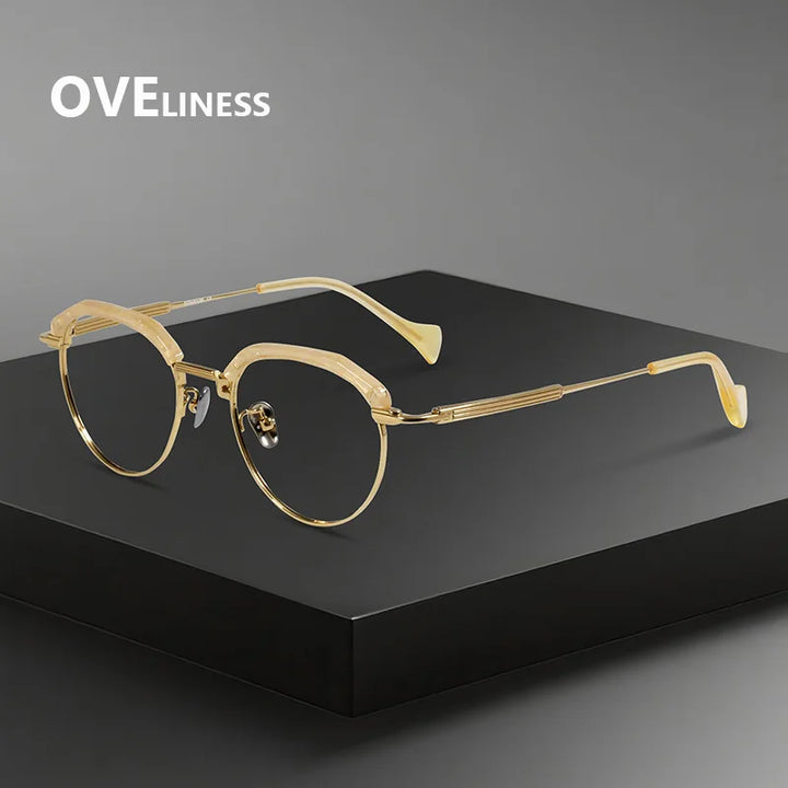 Oveliness Women's Full Rim Oval Acetate Titanium Eyeglasses 96020