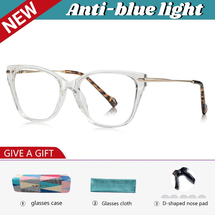 Vicky Women's Full Rim Square Cat Eye Tr 90 Alloy Reading Glasses 77240