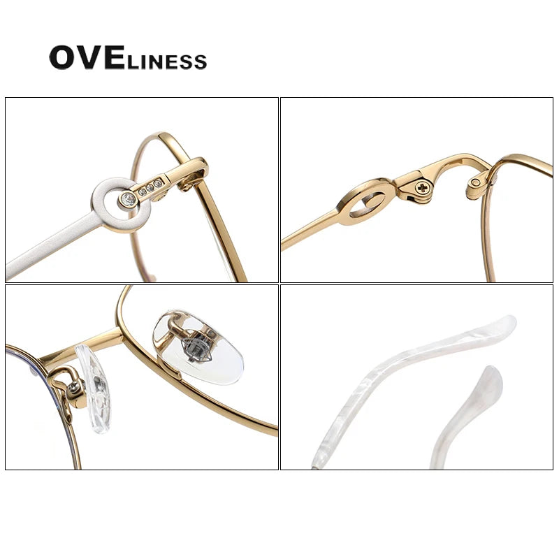 Oveliness Women's Full Rim Square Cat Eye Titanium Eyeglasses 196007 Full Rim Oveliness   