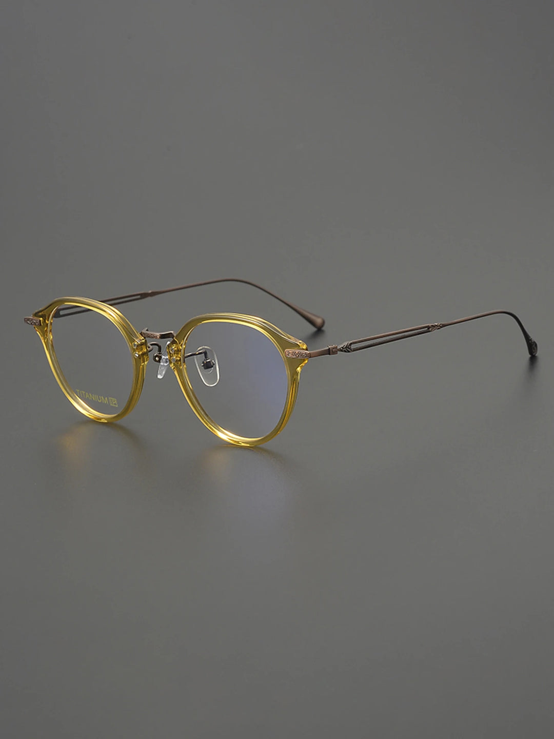 Nobler Unisex Full Rim Oval Square Acetate Titanium Eyeglasses 98002
