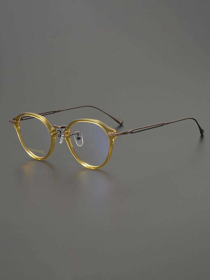 Nobler Unisex Full Rim Oval Square Acetate Titanium Eyeglasses 98002