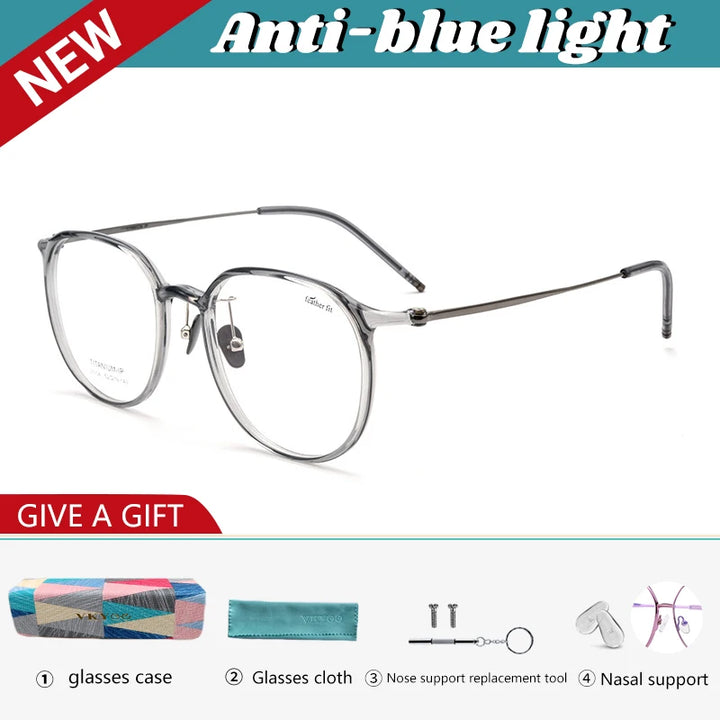 Vicky Unisex Full Rim Oval Square Tr 90 Titanium Reading Glasses 749104