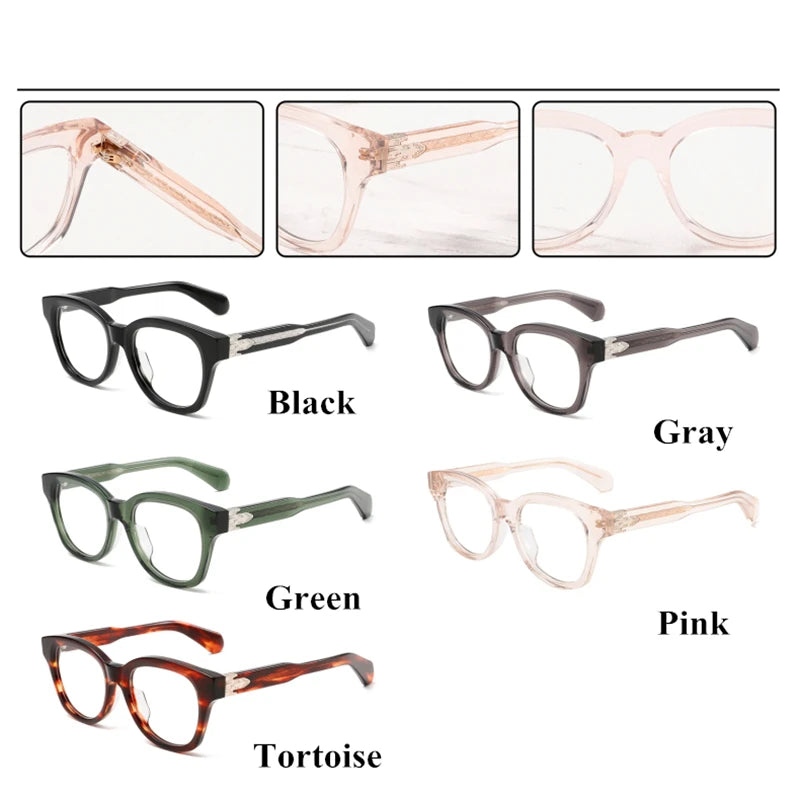 Black Mask Unisex Full Rim Square Thick Acetate Eyeglasses 30112 Full Rim Black Mask   