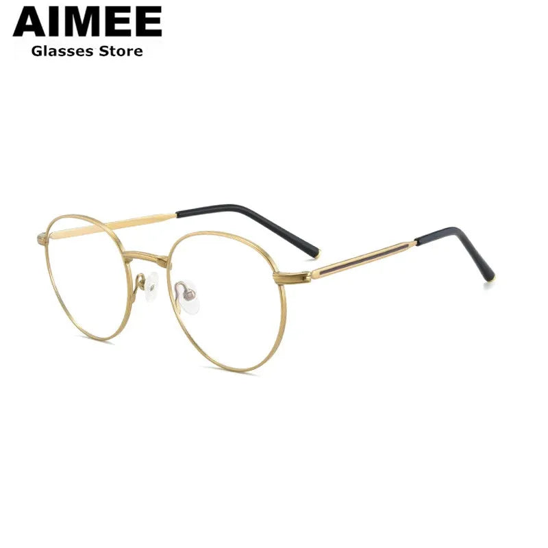 Aimee Unisex Full Rim Round Titanium Eyeglasses 18531 Full Rim Aimee   