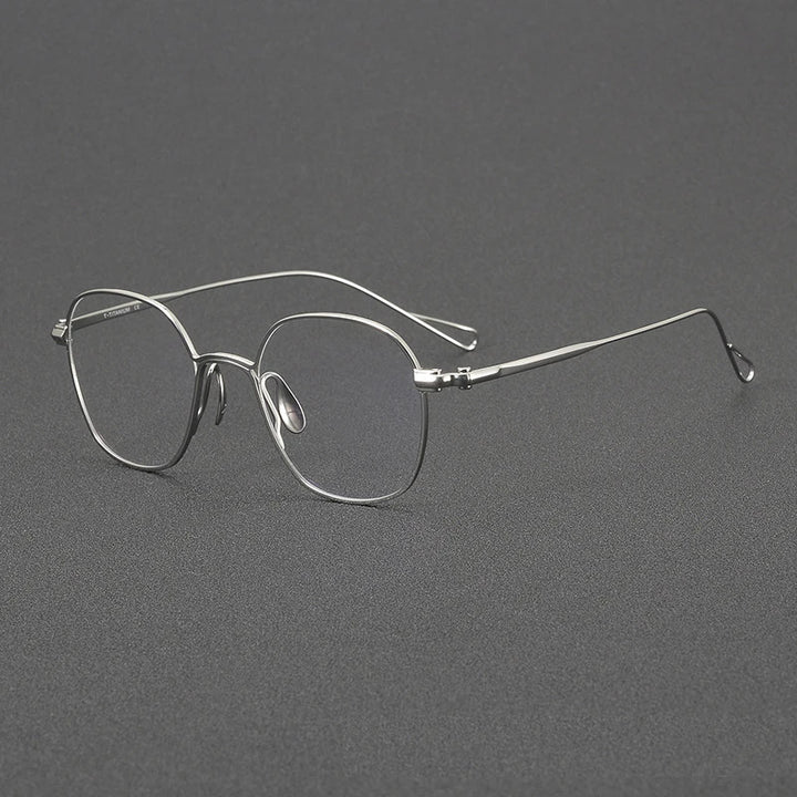 Black Mask Unisex Full Rim Square Titanium Eyeglasses 2156 Full Rim Black Mask Silver  