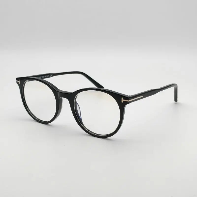 Yimaruili Unisex Full Rim Round Acetate Eyeglasses 5695 Full Rim Yimaruili Eyeglasses Black  