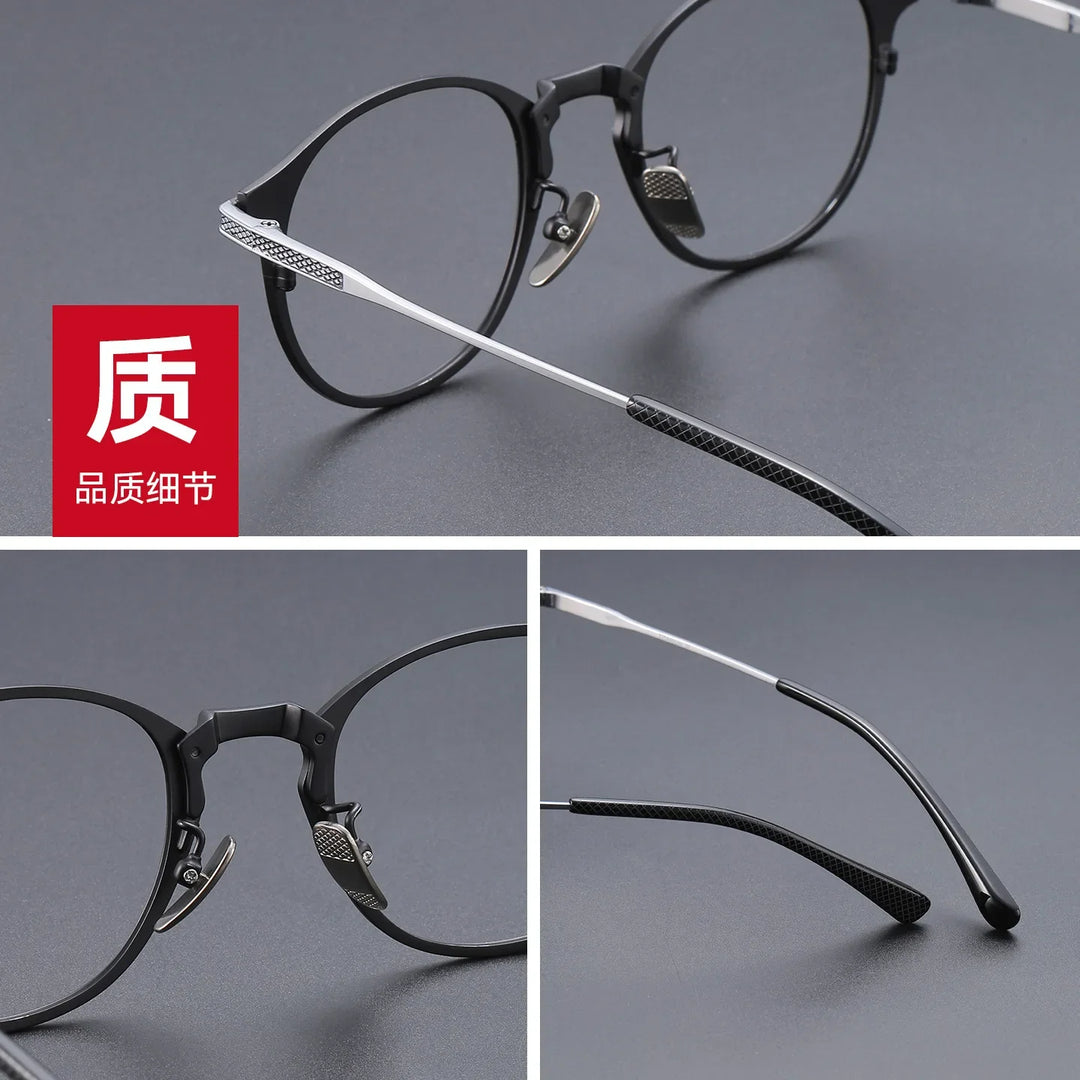 Bclear Unisex Full Rim Round Titanium Eyeglasses SM-DRX-2078