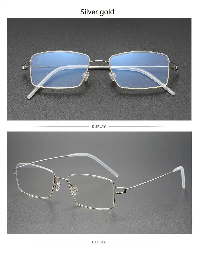 Aimee Unisex Full Rim Square Screwless Titanium Eyeglasses 34145